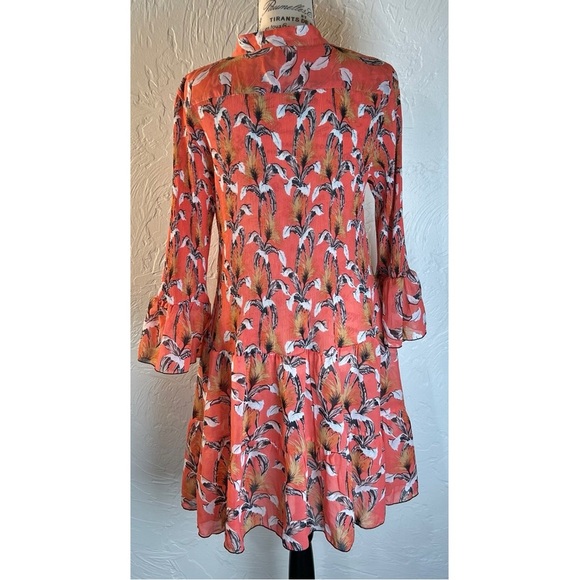 Lindi Women’s Vintage Boho Floral Long Sleeve Tunic Blouse Dress, size Large - Picture 4 of 9
